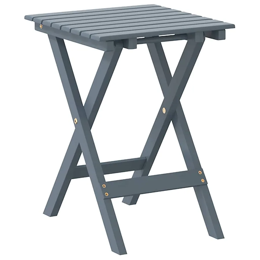 Table d’appoint pliable gris bois de peuplier massif - 6