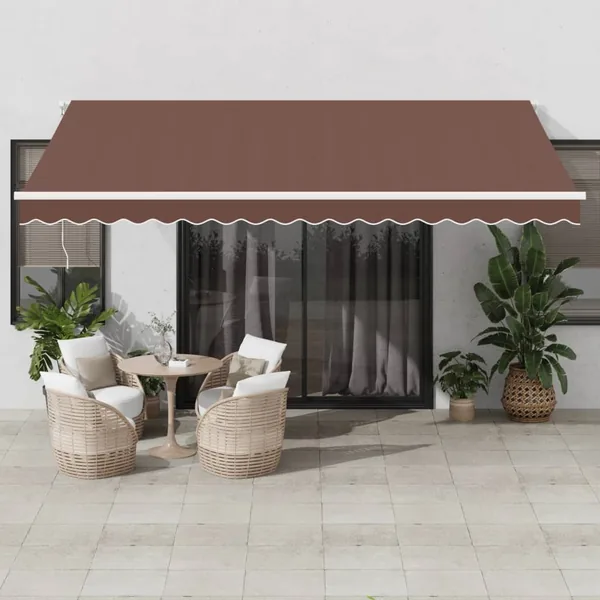 Auvent rétractable automatique marron 450x350 cm