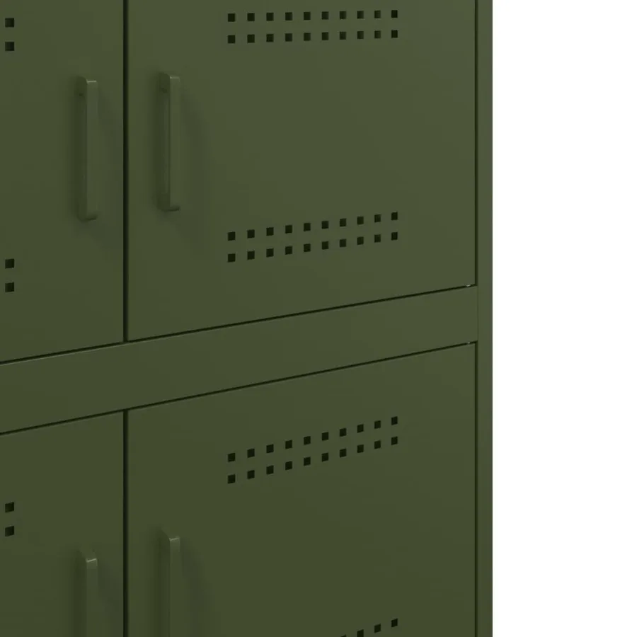 Buffet vert olive 68x39x79 cm acier - 11