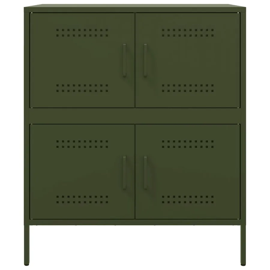 Buffet vert olive 68x39x79 cm acier - 6