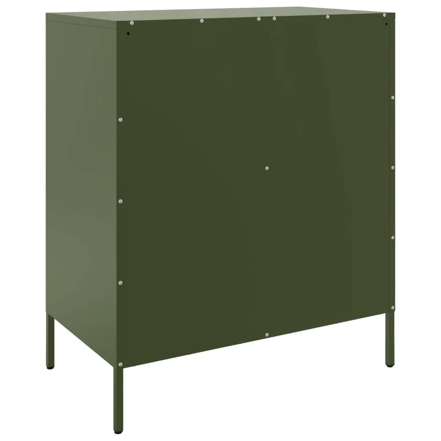 Buffet vert olive 68x39x79 cm acier - 8