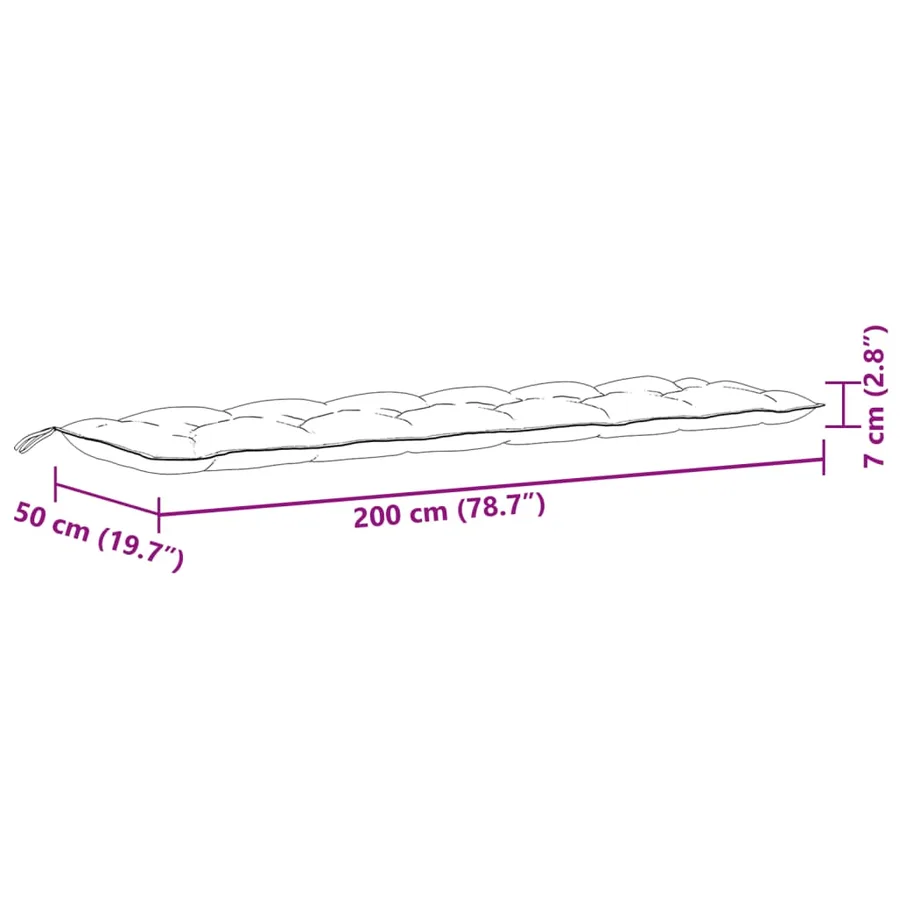 Coussins de banc de jardin lot de 2 vert mélangé tissu - 10