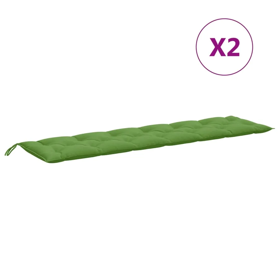 Coussins de banc de jardin lot de 2 vert mélangé tissu - 4