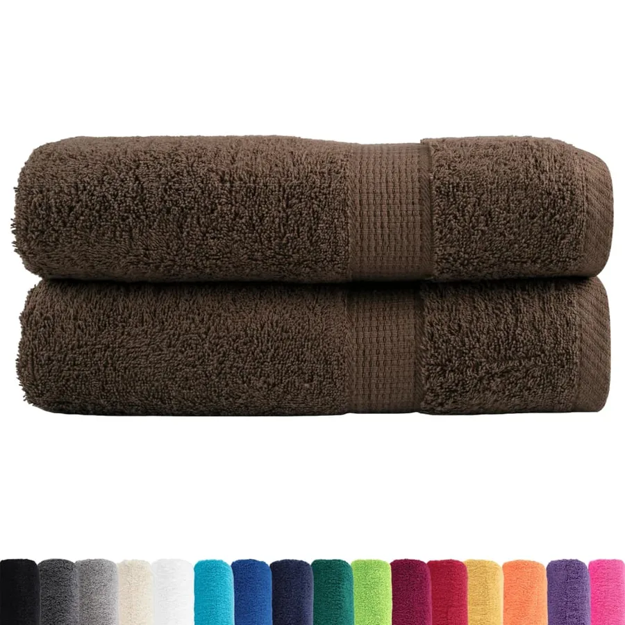 Serviettes de bain de qualité supérieure SOLUND 2 pcs marron - 2