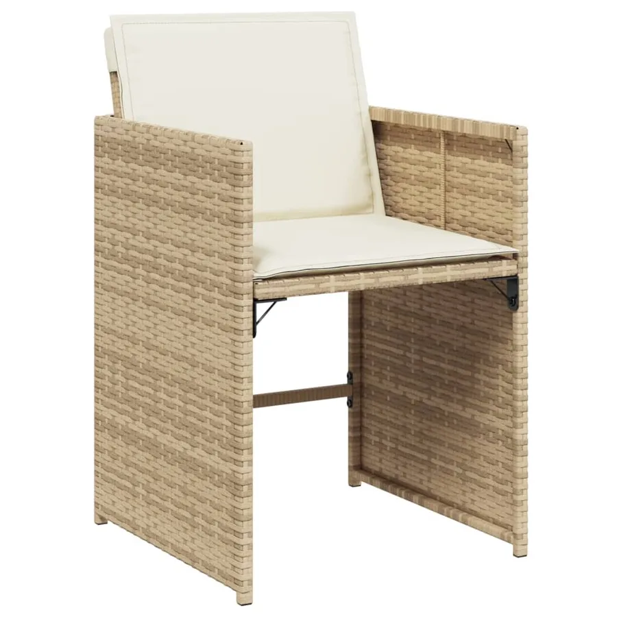 Ensemble à manger de jardin et coussins 13 pcs beige - 5
