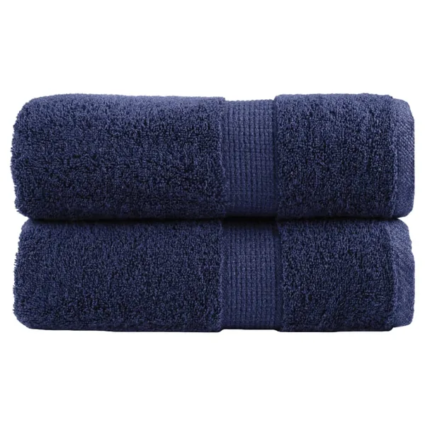 Serviettes de toilette premium SOLUND 2 pièces Bleu marine 30 x 30 cm 600 g/m²