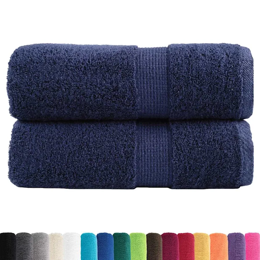 Serviettes de toilette premium SOLUND 2 pièces Bleu marine 30 x 30 cm 600 g/m² - 2