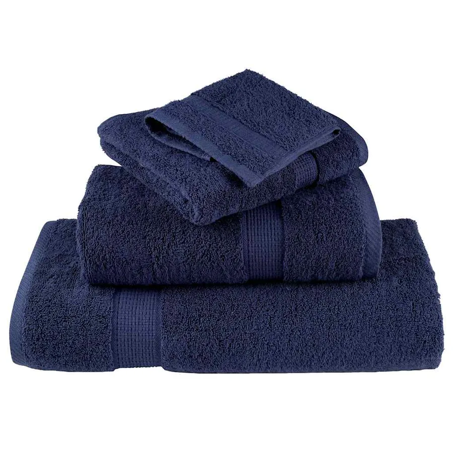 Serviettes de toilette premium SOLUND 2 pièces Bleu marine 30 x 30 cm 600 g/m² - 4