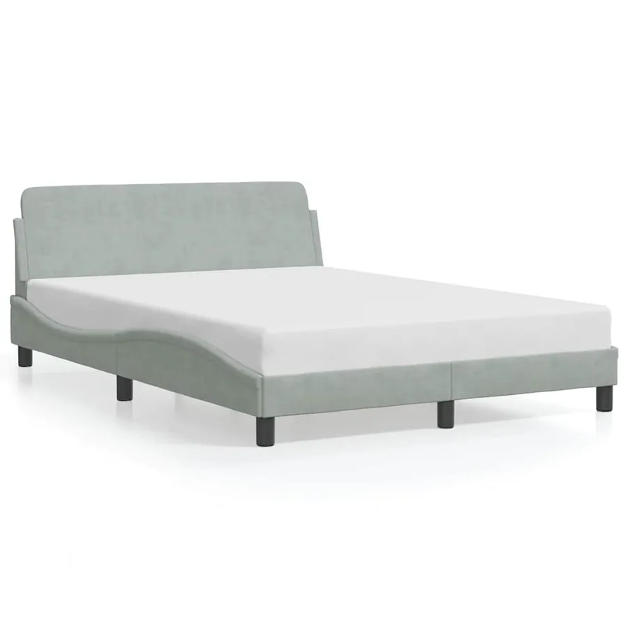 Cadre de lit Dover Gris clair 135 x 190 cm velours