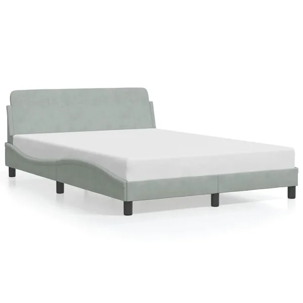Cadre de lit Dover Gris clair 135 x 190 cm velours