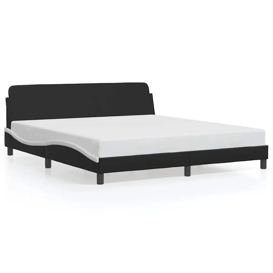 Cadre de lit Dover noir et blanc 180x200 cm en similicuir - 2