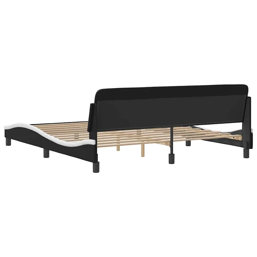 Cadre de lit Dover noir et blanc 180x200 cm en similicuir - 6