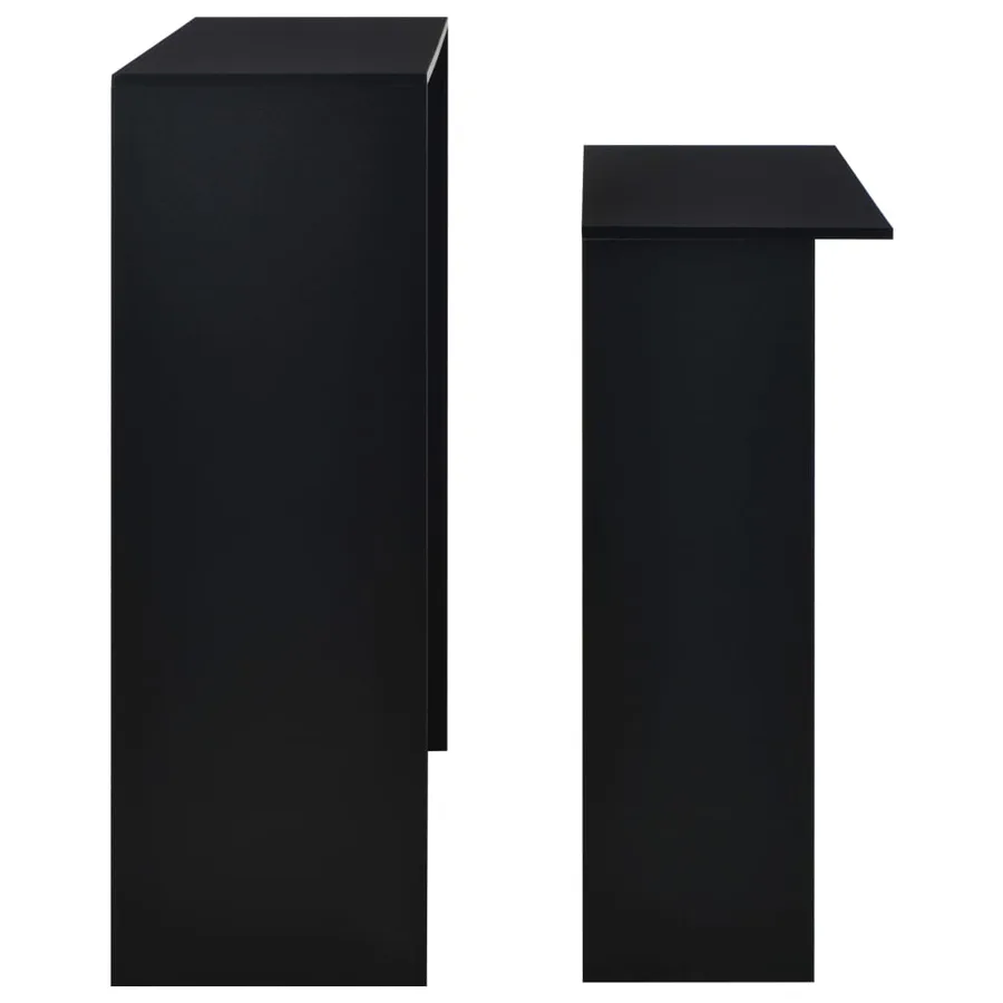 Table de bar avec 2 dessus de table Noir 130 x 40 x 120 cm - 6