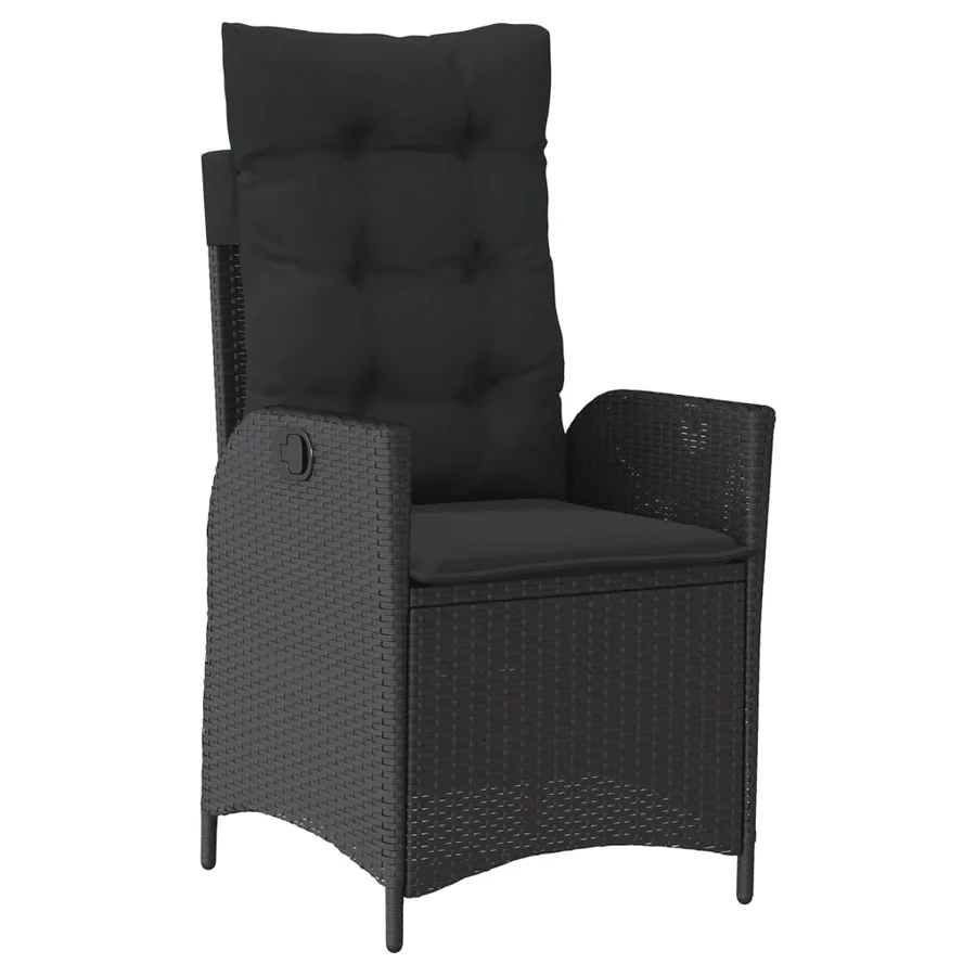 Ensemble à manger de jardin 9pcs coussins noir résine tressée - 3