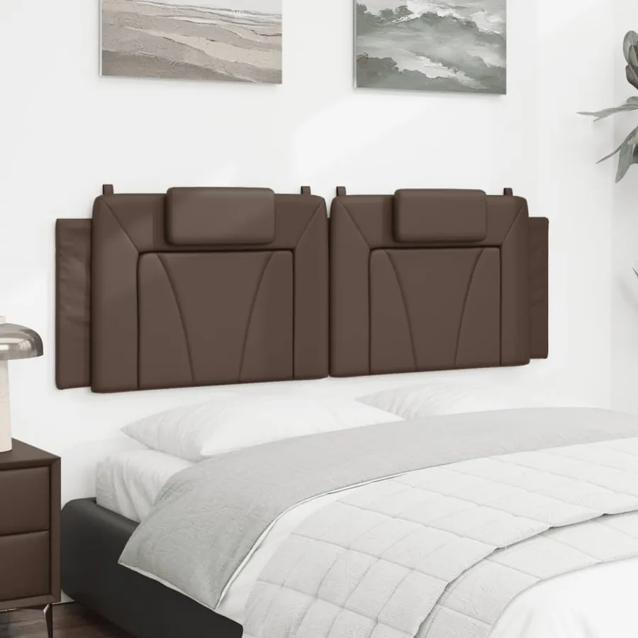 Coussin de tête de lit Viana marron 160 cm similicuir - 4