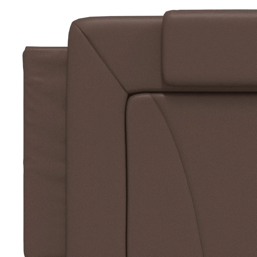 Lit Viana avec matelas marron 160x200 cm similicuir - 7