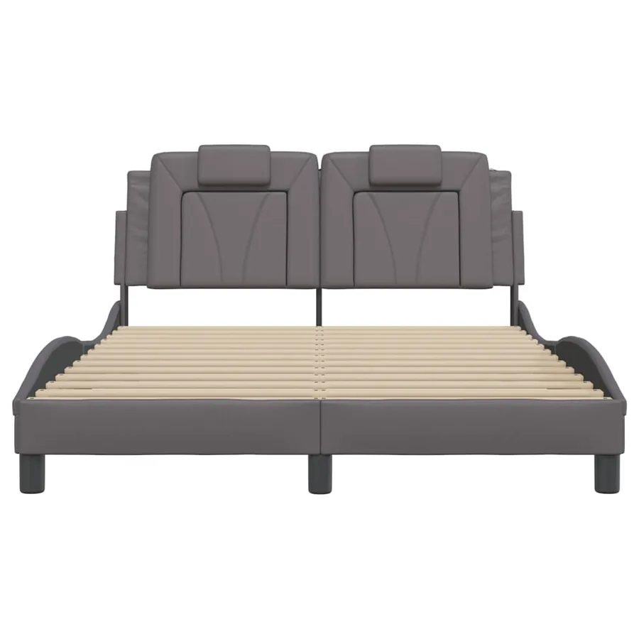 Cadre de lit Viana avec LED sans matelas gris 140x190 cm - 6