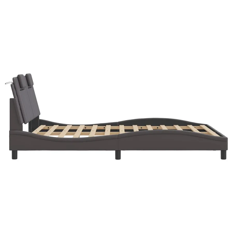 Cadre de lit Viana avec LED sans matelas gris 140x190 cm - 9