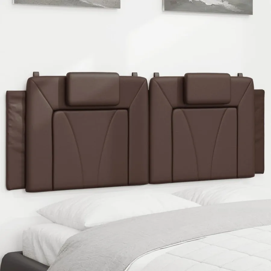 Coussin de tête de lit Viana marron 140 cm similicuir