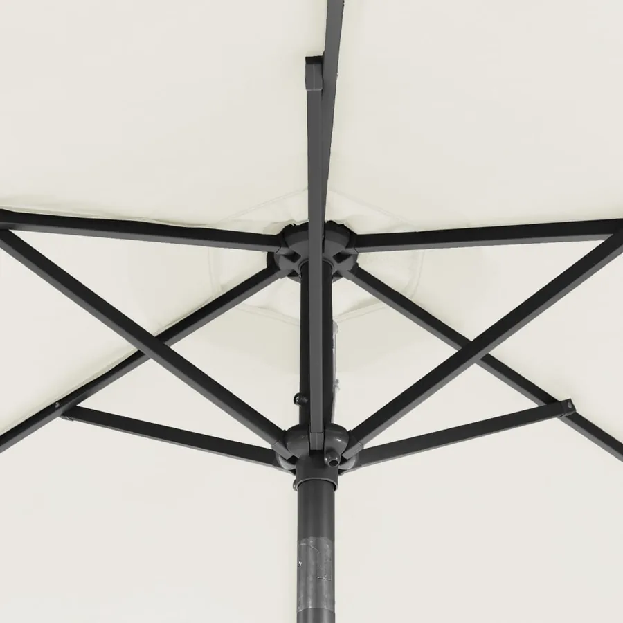 Parasol de jardin avec LED et mât en acier blanc 225x225x212 cm - 12