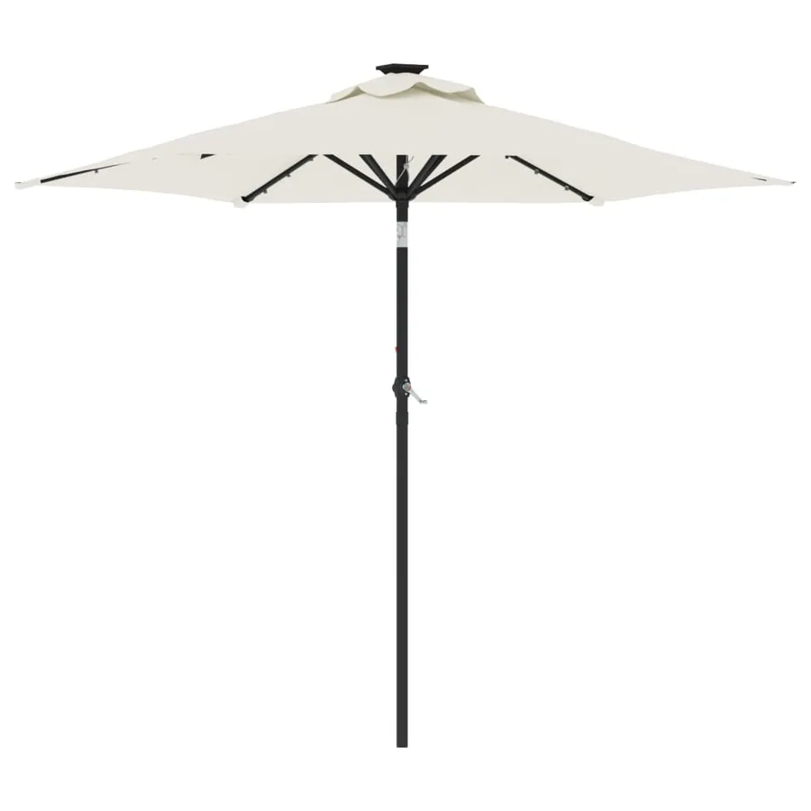 Parasol de jardin avec LED et mât en acier blanc 225x225x212 cm - 2