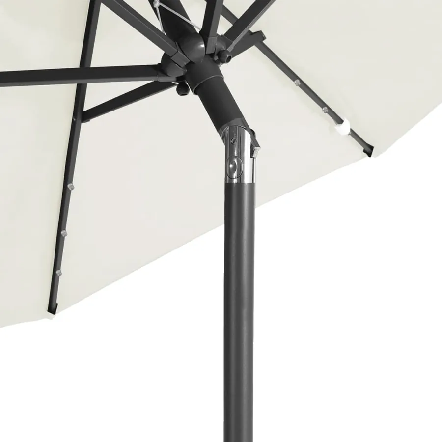 Parasol de jardin avec LED et mât en acier blanc 225x225x212 cm - 9