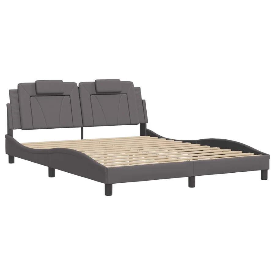 Cadre de lit Viana avec LED sans matelas gris 160x200 cm - 3