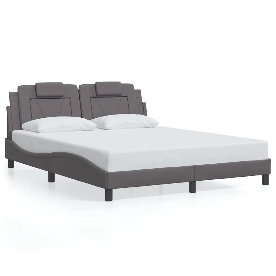 Cadre de lit Viana avec LED sans matelas gris 160x200 cm - 5