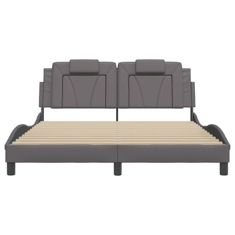 Cadre de lit Viana avec LED sans matelas gris 160x200 cm - 6