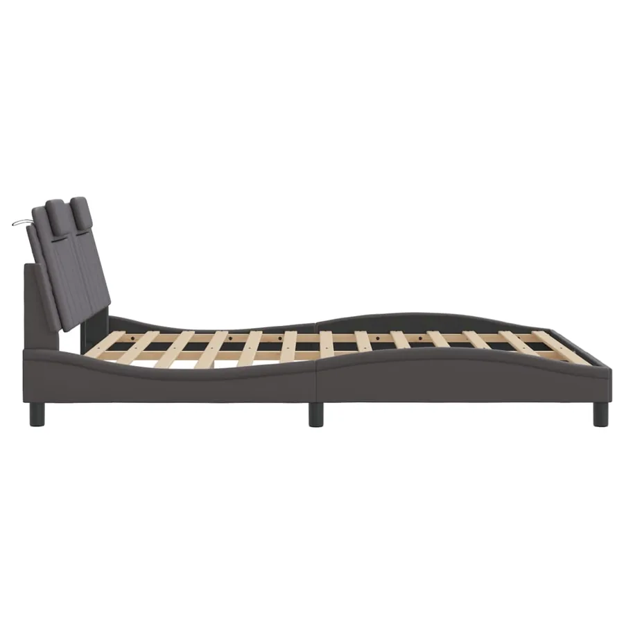 Cadre de lit Viana avec LED sans matelas gris 160x200 cm - 9