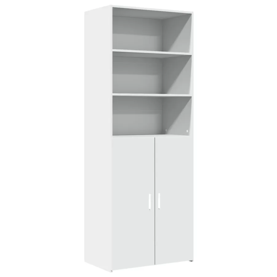 Buffet haut blanc 70x42,5x185 cm bois d'ingénierie - 2
