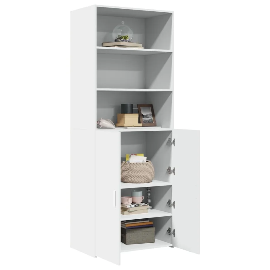 Buffet haut blanc 70x42,5x185 cm bois d'ingénierie - 7