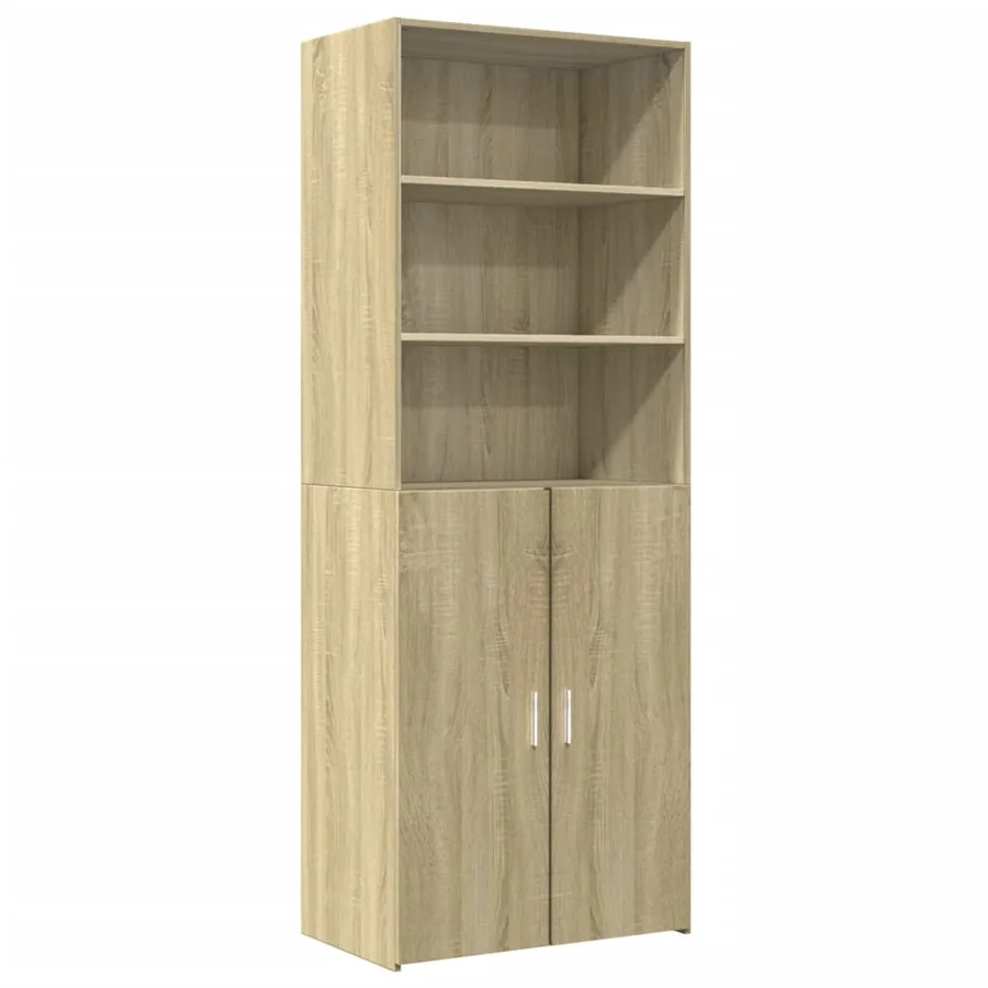 Buffet haut chêne sonoma 70x42,5x185 cm bois d'ingénierie - 2