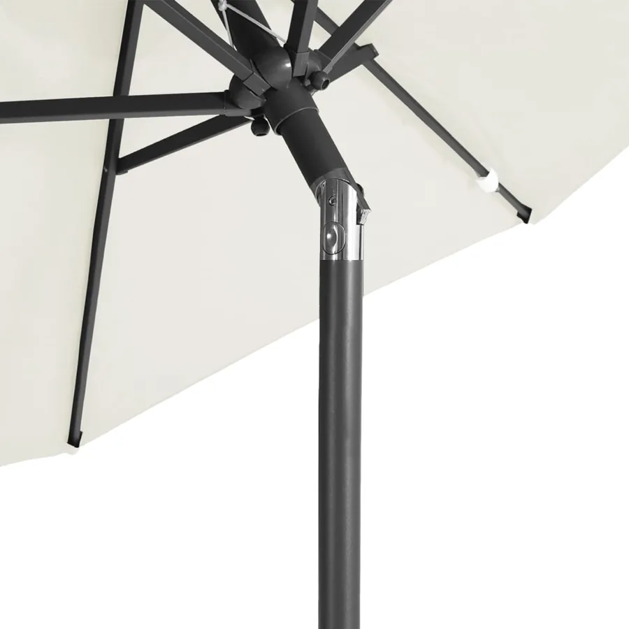 Parasol de jardin avec mât en acier blanc 225x225x212 cm - 7