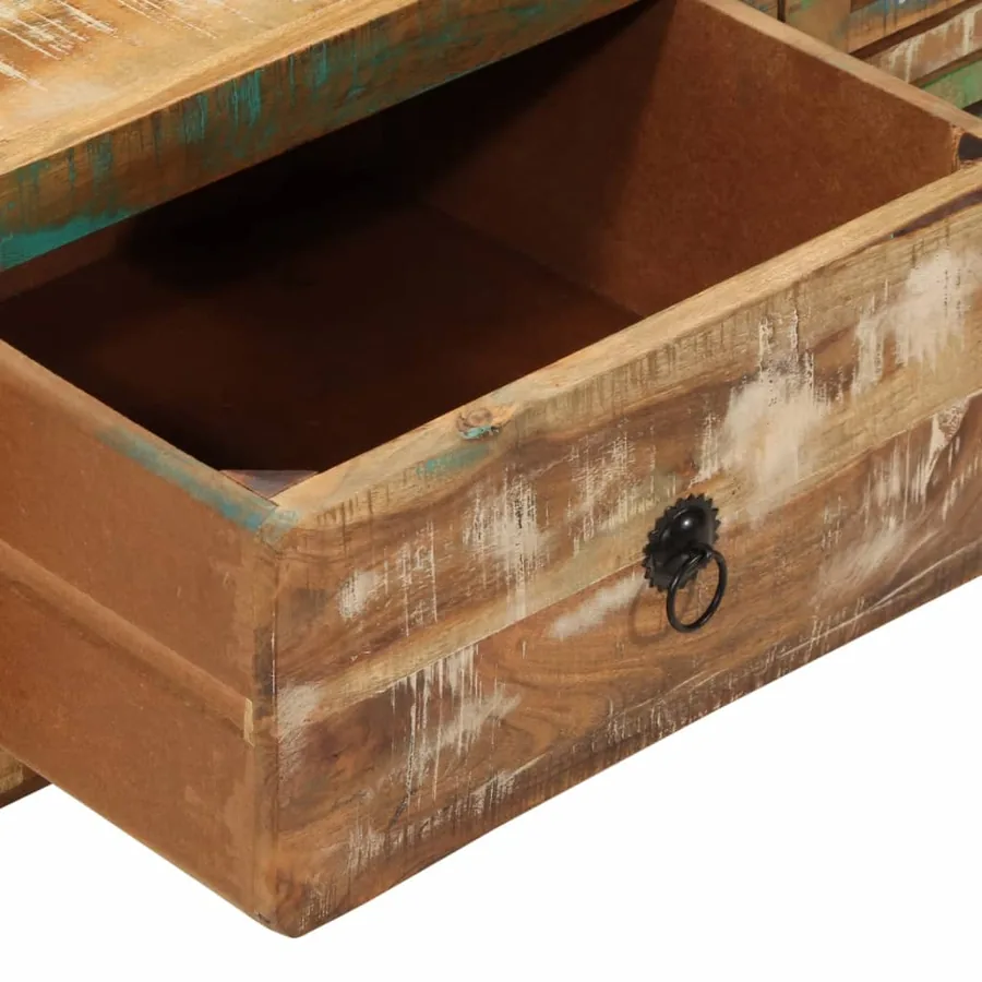 Table basse 89x55x29 cm bois de récupération massif - 7