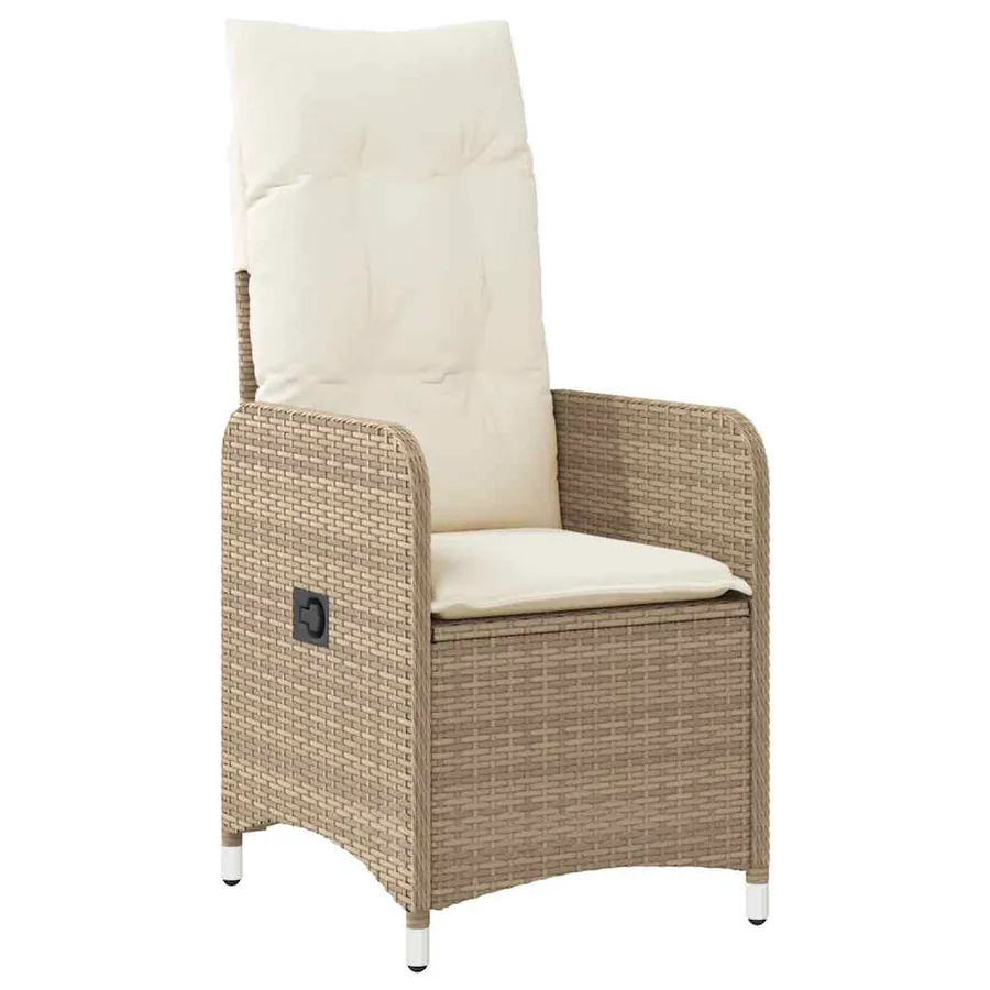 Ensemble de bistro de jardin 7 pcs coussins beige poly rotin - 3