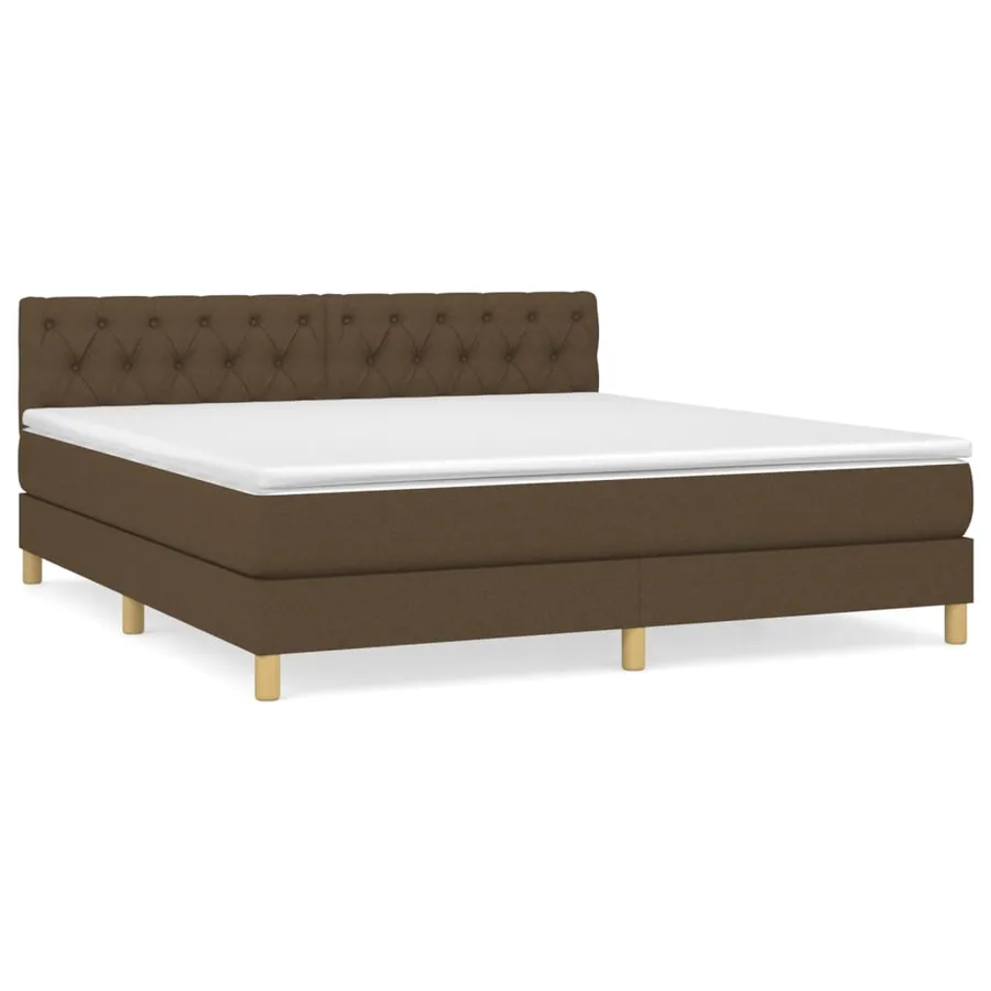 Sommier à lattes de lit avec matelas Marron foncé 160x200 cm - 2