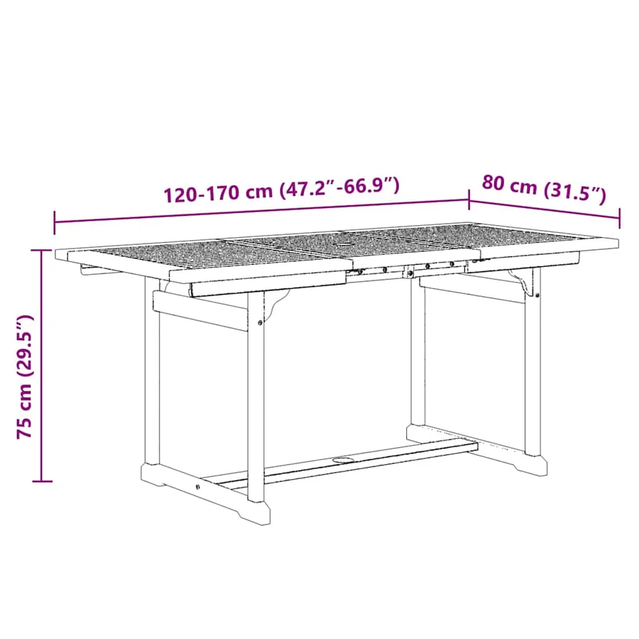 Ensemble à manger de jardin 5pcs bois d'acacia solide textilène - 13
