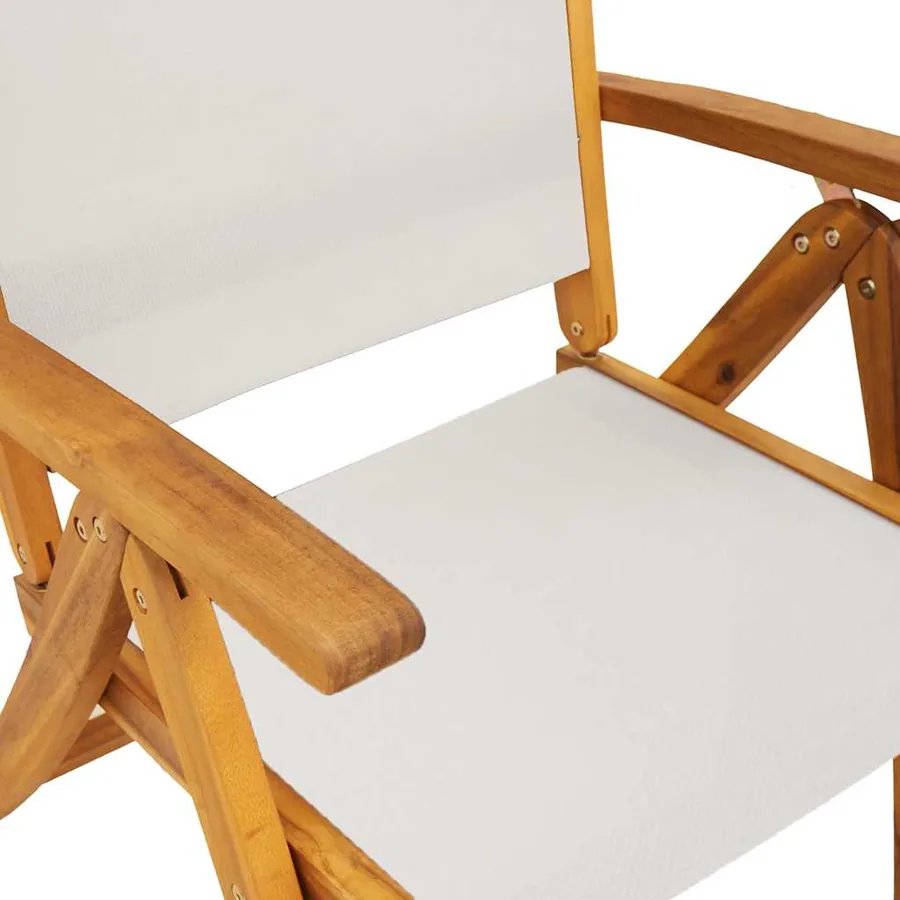 Ensemble à manger de jardin 5pcs bois d'acacia solide textilène - 11