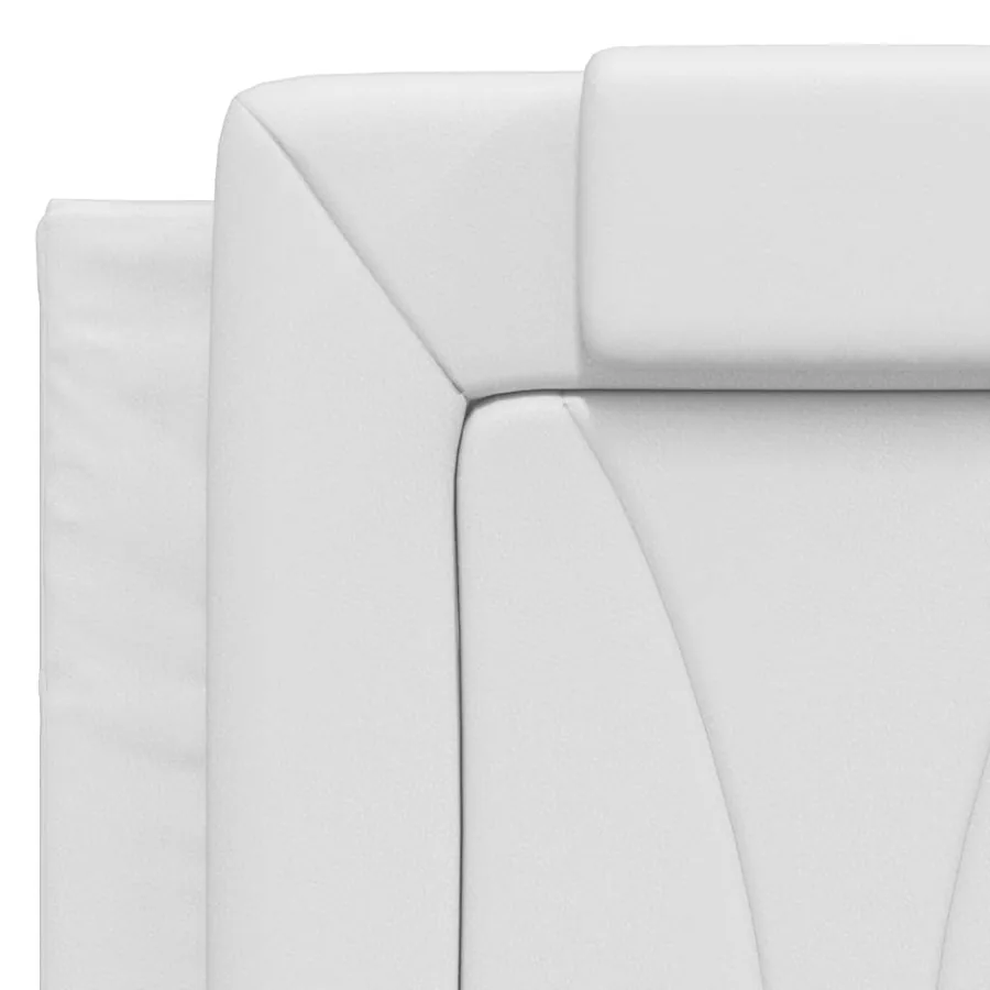 Lit Viana avec matelas blanc 140x200 cm similicuir - 7