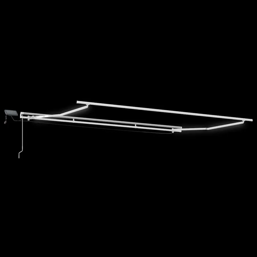 Auvent manuel rétractable avec LED marron 400x300 cm - 13