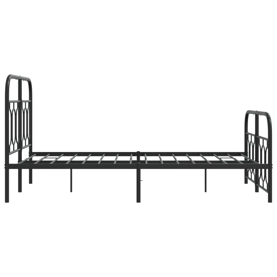 Cadre de lit métal sans matelas avec pied de lit noir 120x200cm - 5