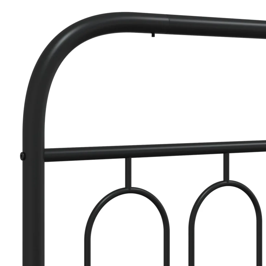 Cadre de lit métal sans matelas avec pied de lit noir 120x200cm - 7