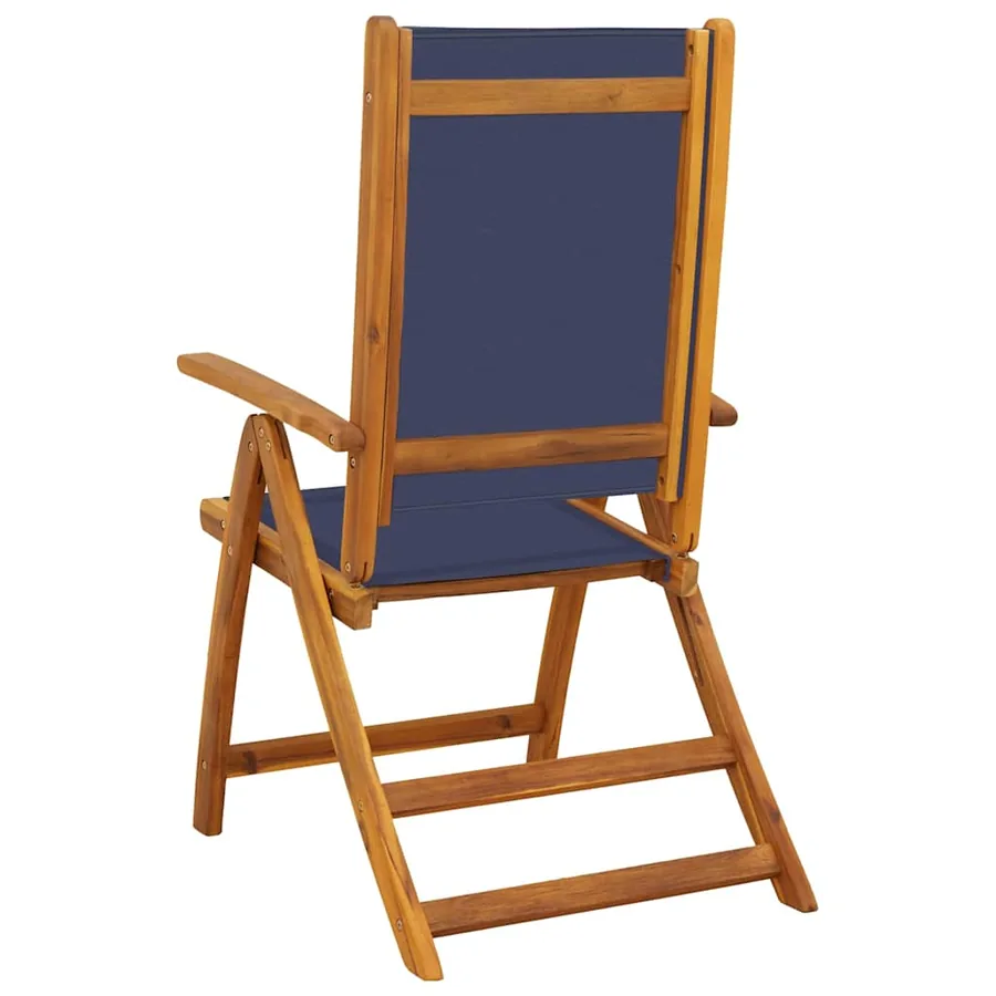 Chaises pliables de jardin lot de 6 bois d'acacia et textilène - 5