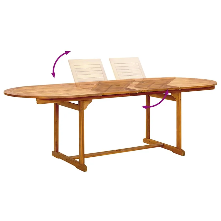 Ensemble à manger de jardin 9pcs bois d'acacia solide textilène - 7