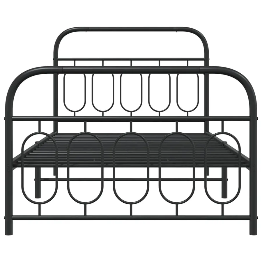 Cadre de lit métal sans matelas avec pied de lit noir 107x203cm - 4