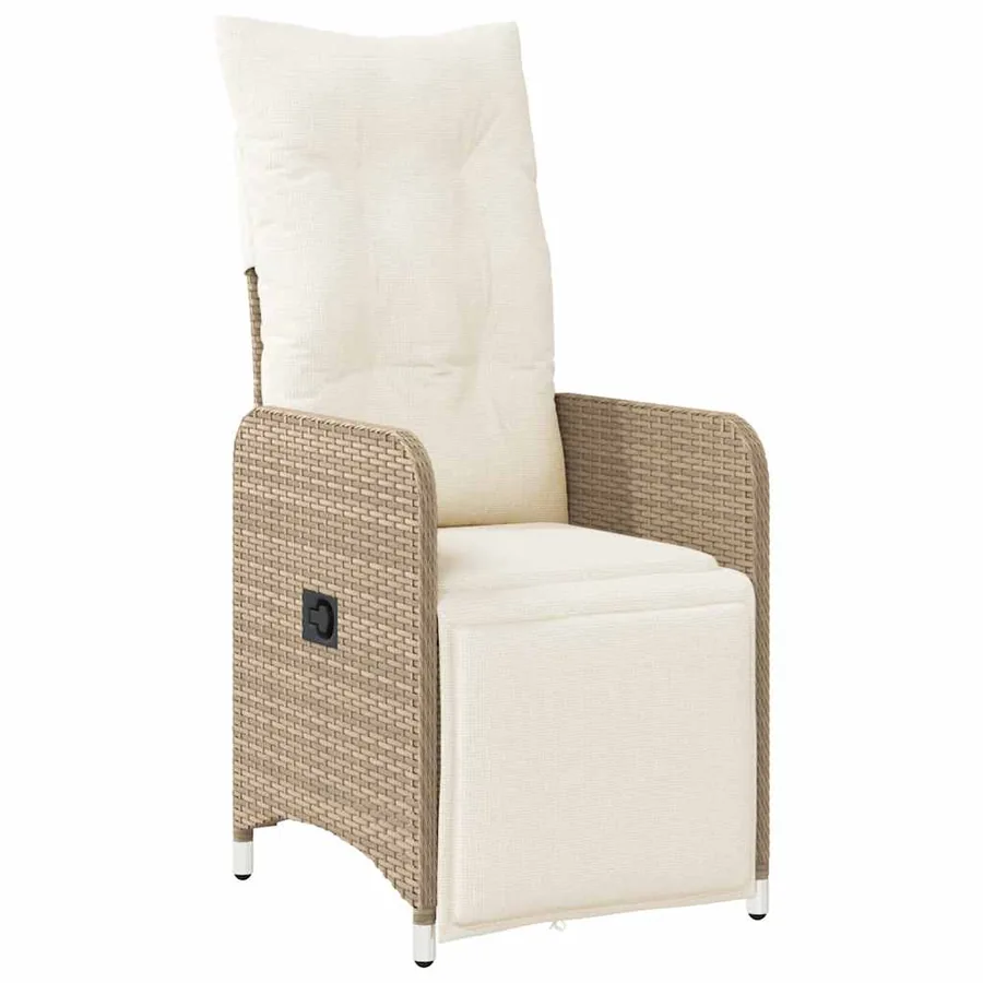 Ensemble de bistro de jardin 5 pcs coussins marron poly rotin - 3