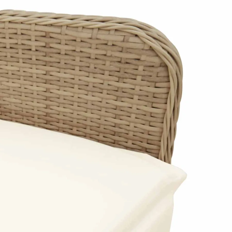 Ensemble de bistro de jardin 5 pcs coussins marron poly rotin - 5