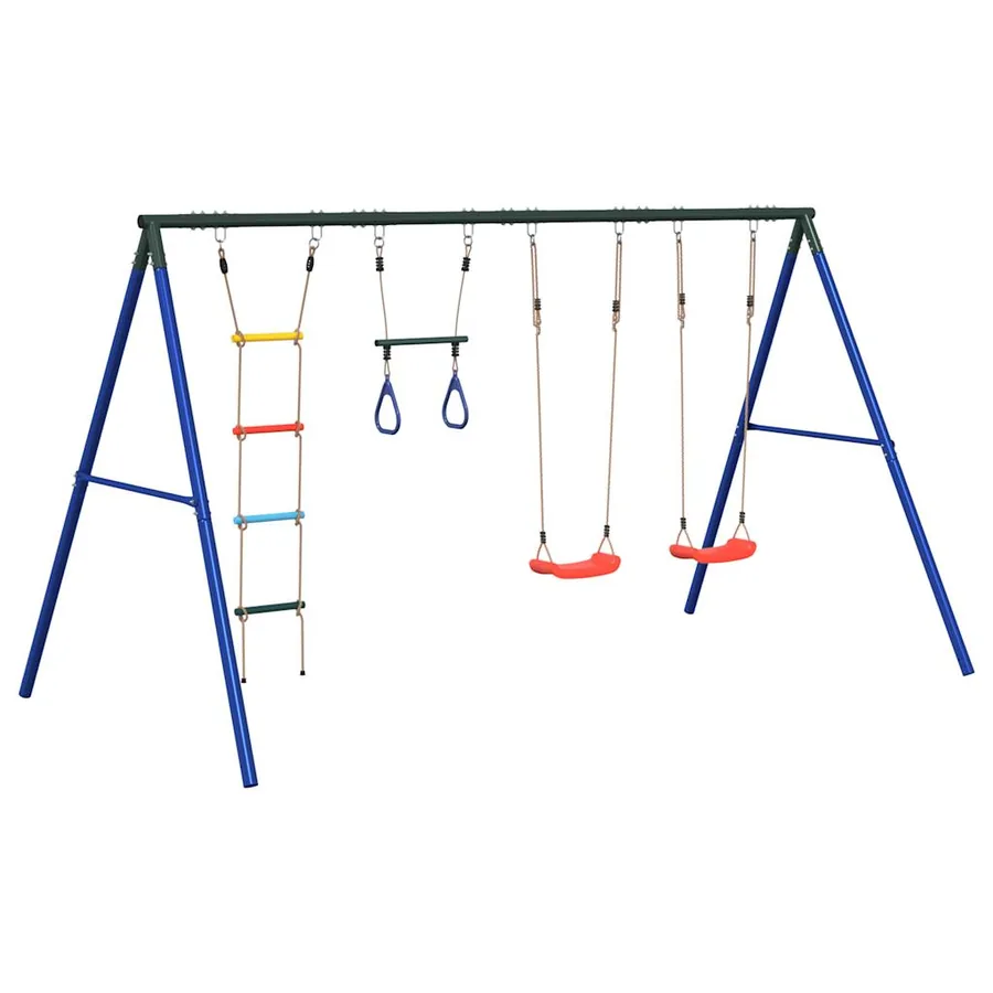 Jeu de balançoire extérieur avec balançoires trapèze et échelle - 2