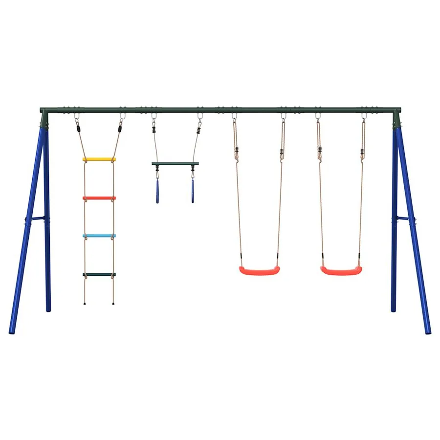 Jeu de balançoire extérieur avec balançoires trapèze et échelle - 3